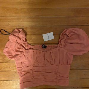 Forever 21 coral puff sleeve top